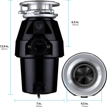Garbage Disposal, Anti-Jam, Continuous Feed, 1/2 HP Economy