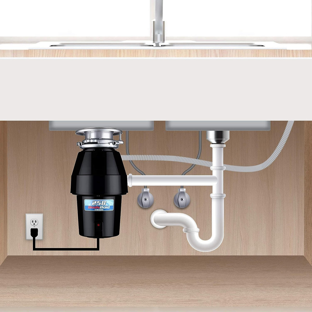 Garbage Disposal, Anti-Jam, Continuous Feed, 1/2 HP Economy