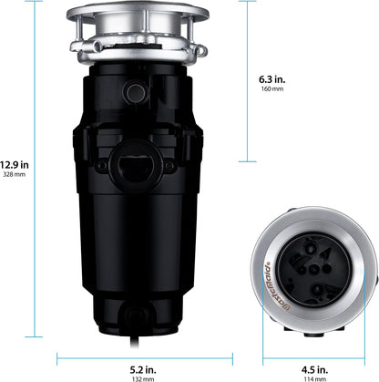 Garbage Disposal, Anti-Jam, Continuous Feed, 1/2 HP Economy