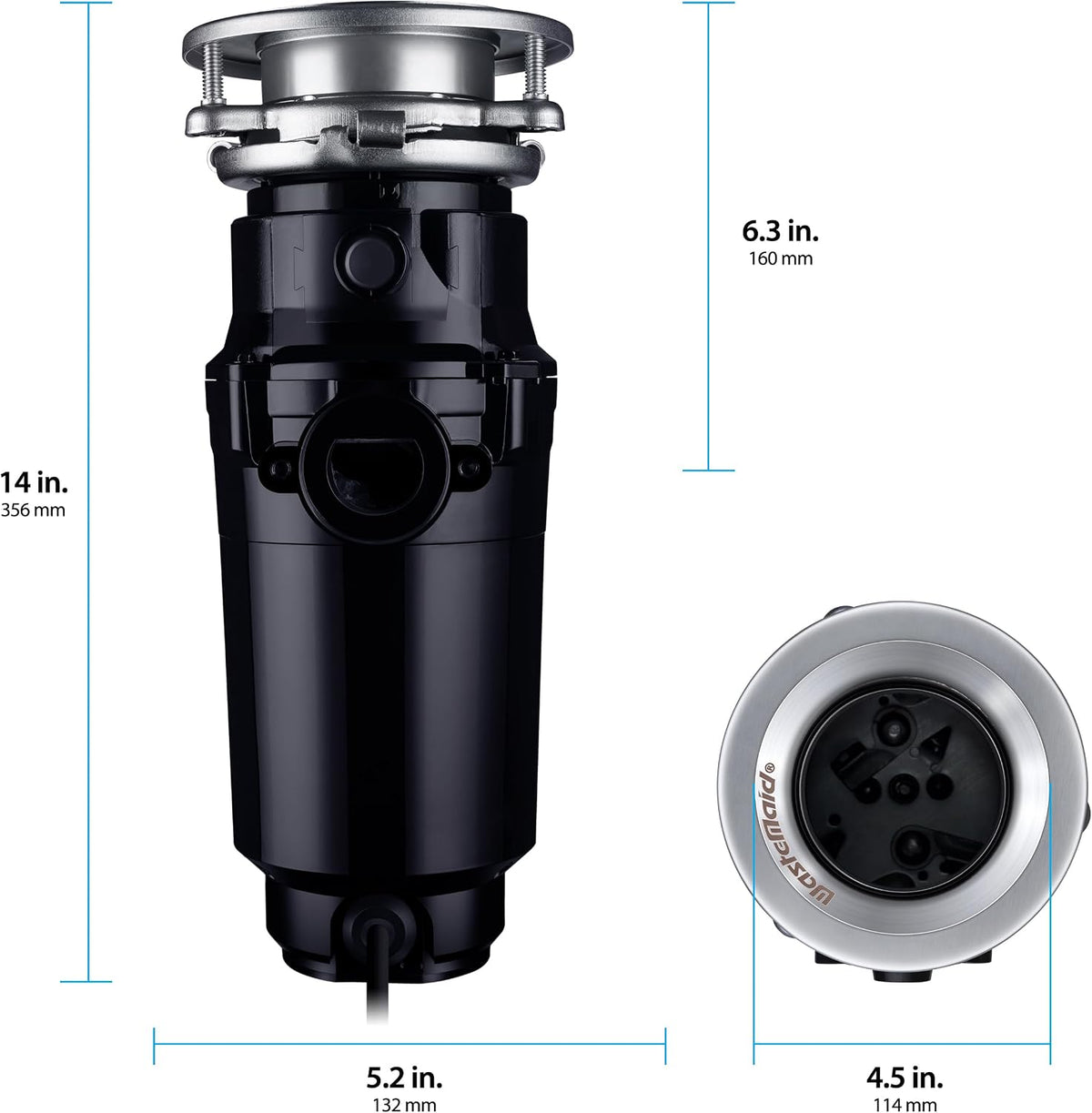 Garbage Disposal, Anti-Jam, Continuous Feed, 1/2 HP Economy