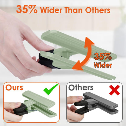 Chip Clips, Food Clips, Upgrade Wide Open Bag Clips for Food Storage with Air Tight Seal Grip (4 x L, 4 x S)