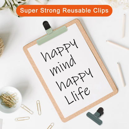 Chip Clips, Food Clips, Upgrade Wide Open Bag Clips for Food Storage with Air Tight Seal Grip (4 x L, 4 x S)