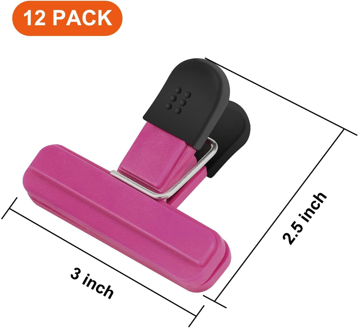 Chip Clips, Food Clips, Upgrade Wide Open Bag Clips for Food Storage with Air Tight Seal Grip (4 x L, 4 x S)