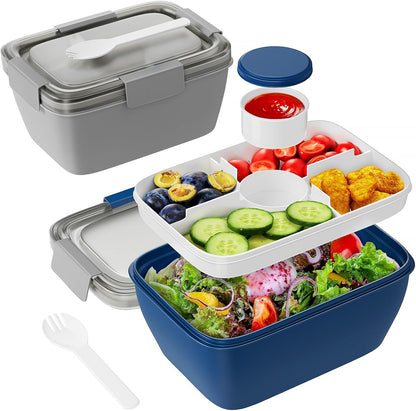 Large Salad Container for Lunch, 2 Packs 68oz Salad Bowls to go for lunch