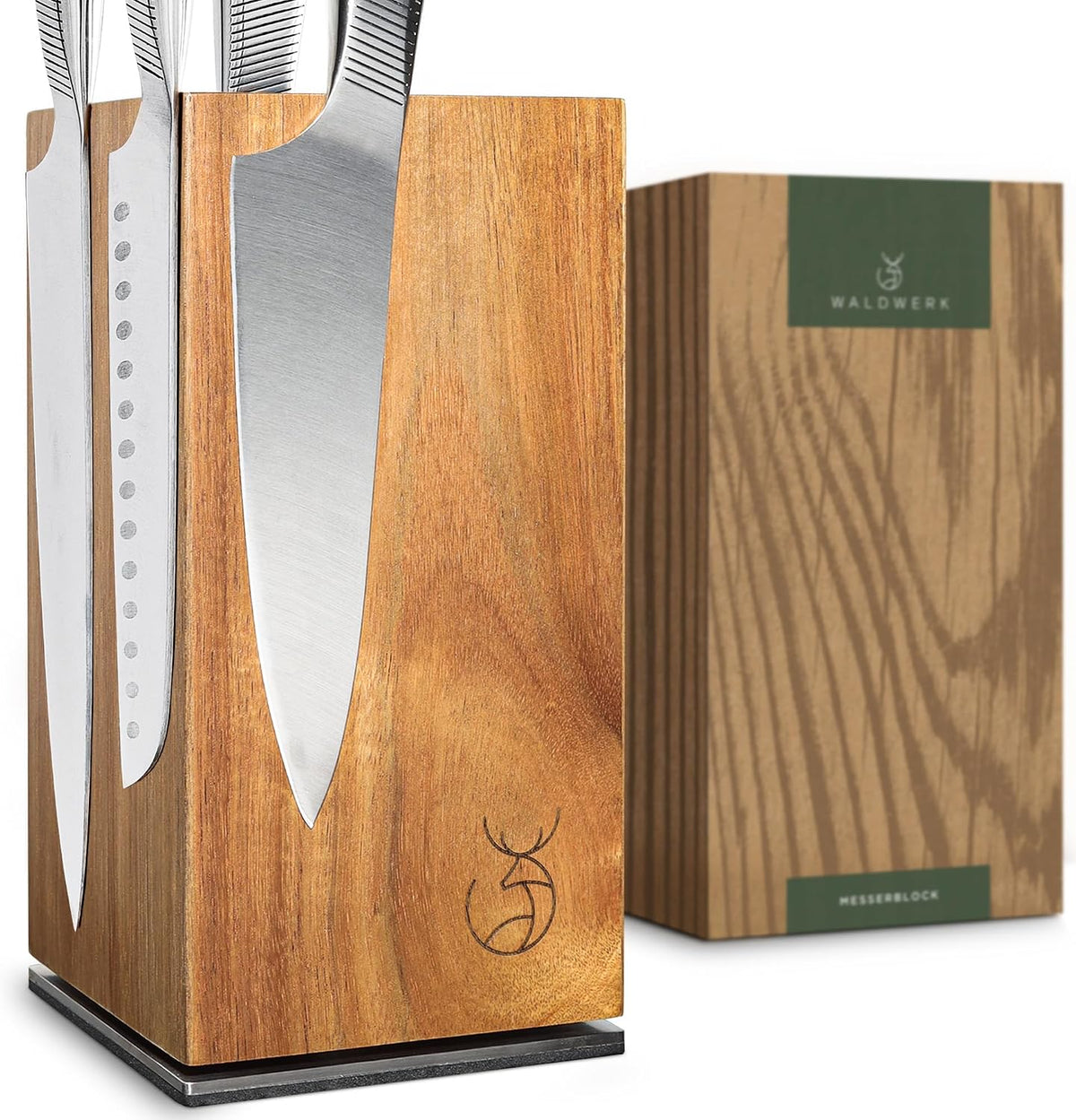 Knife Magnetic Strip (15,7 x 2 in) Mount with Adhesive or Screws - Magnetic Knife Holder for Wall - Magnetic Knife Strip made of Elegant Acacia Wood - Magnetic Knife Holder for Heavy Knifes