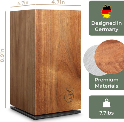Knife Magnetic Strip (15,7 x 2 in) Mount with Adhesive or Screws - Magnetic Knife Holder for Wall - Magnetic Knife Strip made of Elegant Acacia Wood - Magnetic Knife Holder for Heavy Knifes