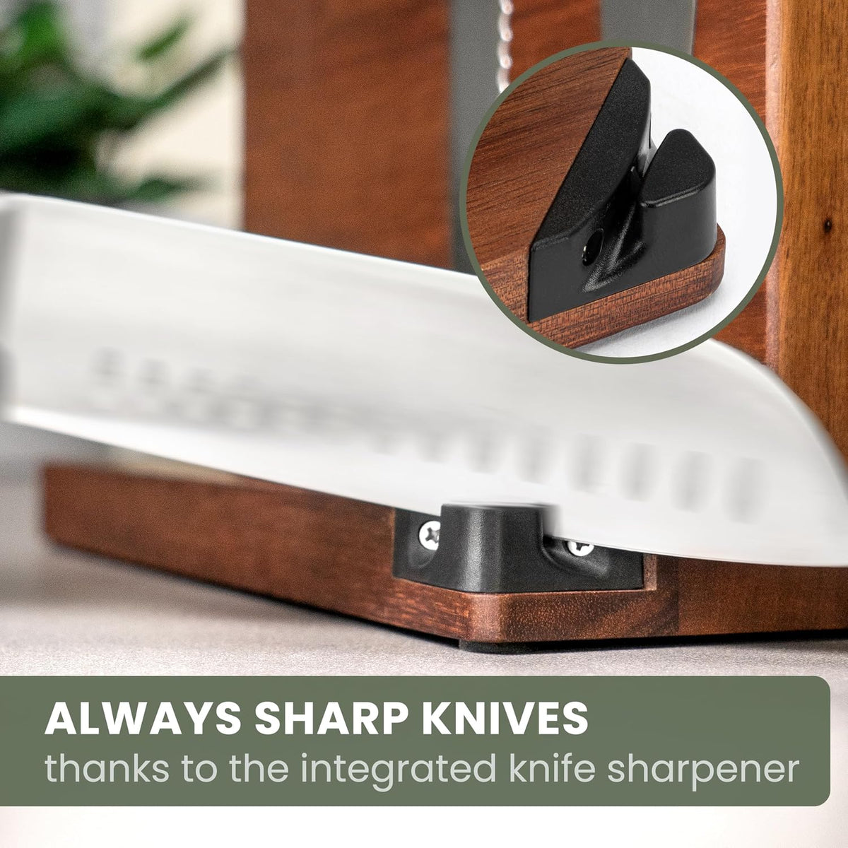 Knife Magnetic Strip (15,7 x 2 in) Mount with Adhesive or Screws - Magnetic Knife Holder for Wall - Magnetic Knife Strip made of Elegant Acacia Wood - Magnetic Knife Holder for Heavy Knifes