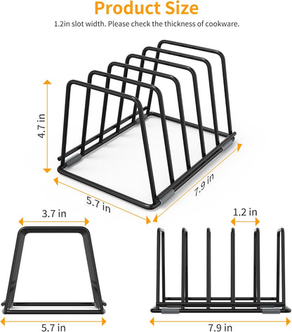 Cutting Board Organizer Kitchen Organizer Rack for Cutting Board, Bakeware, and Cookie Sheet, 5-Slot Heavy-Duty Steel Cookware Holder,Rust-Resistant with Anti-Slip Feet (1, Small)