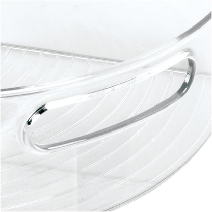 Lazy Susan 1/4 Wedge Bin with Handle for Corner Cabinet, Set of 4, Clear, Made in USA