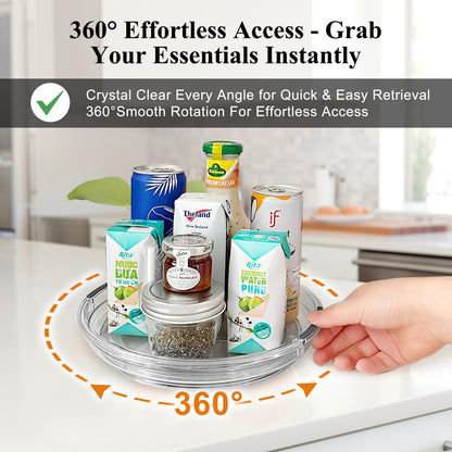 Lazy Susan, 9 Inch Clear Turntable for Kitchen Cabinet