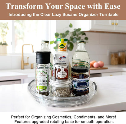 Lazy Susan, 9 Inch Clear Turntable for Kitchen Cabinet