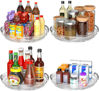 Lazy Susan, 9 Inch Clear Turntable for Kitchen Cabinet