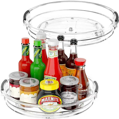 Lazy Susan, 9 Inch Clear Turntable for Kitchen Cabinet