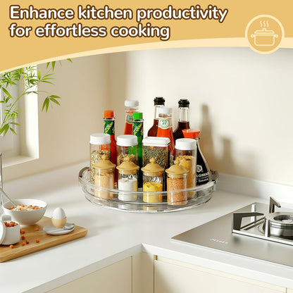 Lazy Susan, 9 Inch Clear Turntable for Kitchen Cabinet