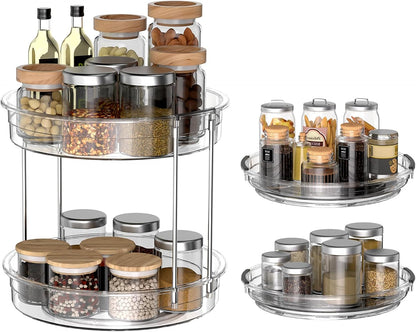 Lazy Susan, 9 Inch Clear Turntable for Kitchen Cabinet