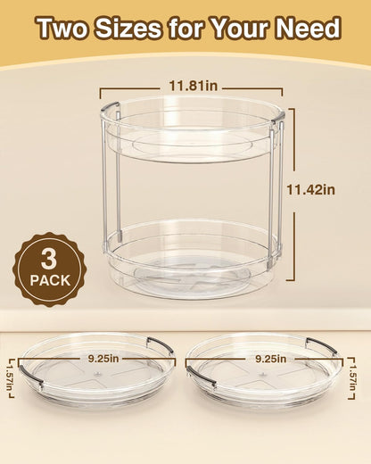 Lazy Susan, 9 Inch Clear Turntable for Kitchen Cabinet