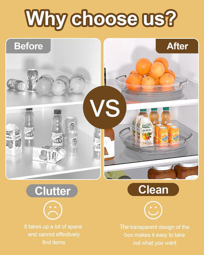 Lazy Susan, 9 Inch Clear Turntable for Kitchen Cabinet
