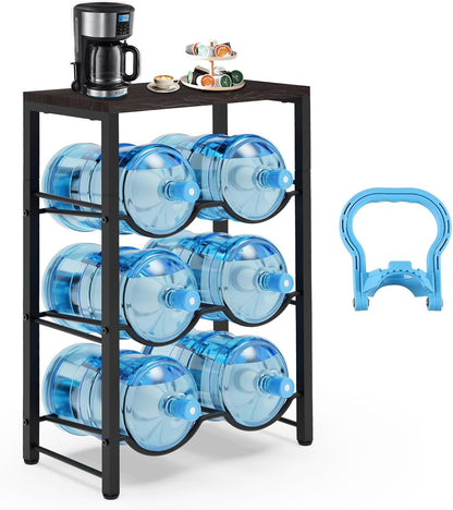 5 Gallon Water Jug Holder for 10 Bottles, 5-Tier Double Row Holds | Detachable, Heavy-Duty, with Reinforcement Frame, for Office, Kitchen, Garages, Restaurant and Gym