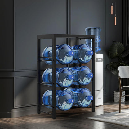 5 Gallon Water Jug Holder for 10 Bottles, 5-Tier Double Row Holds | Detachable, Heavy-Duty, with Reinforcement Frame, for Office, Kitchen, Garages, Restaurant and Gym