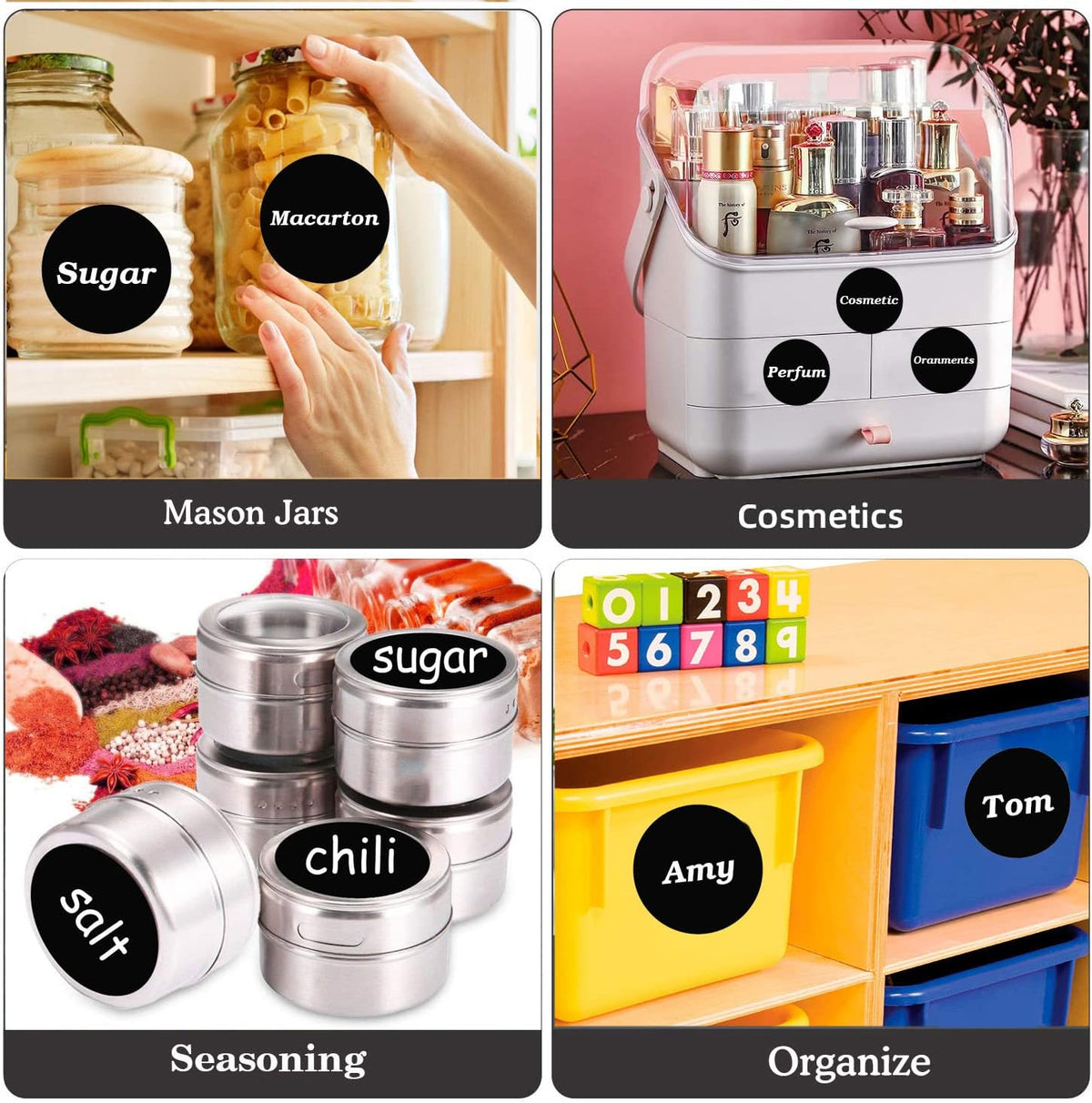 Chalkboard Labels Sticker 2.5 inch Round Blackboard Mason Jar Lid Canning Label for Decorating Mason Jars, Pantry, Home and Office & Craft DIY 90 pcs