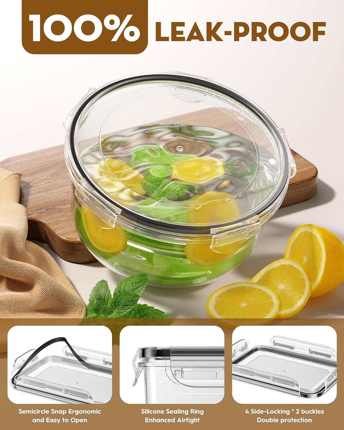 40 PCS Food Storage Containers with Lids, Microwave/Dishwasher Safe | Airtight, BPA-free, Stackable, Meal Prep, Leakproof, Assorted Sizes, Labels & Pen, Reusable Plastic