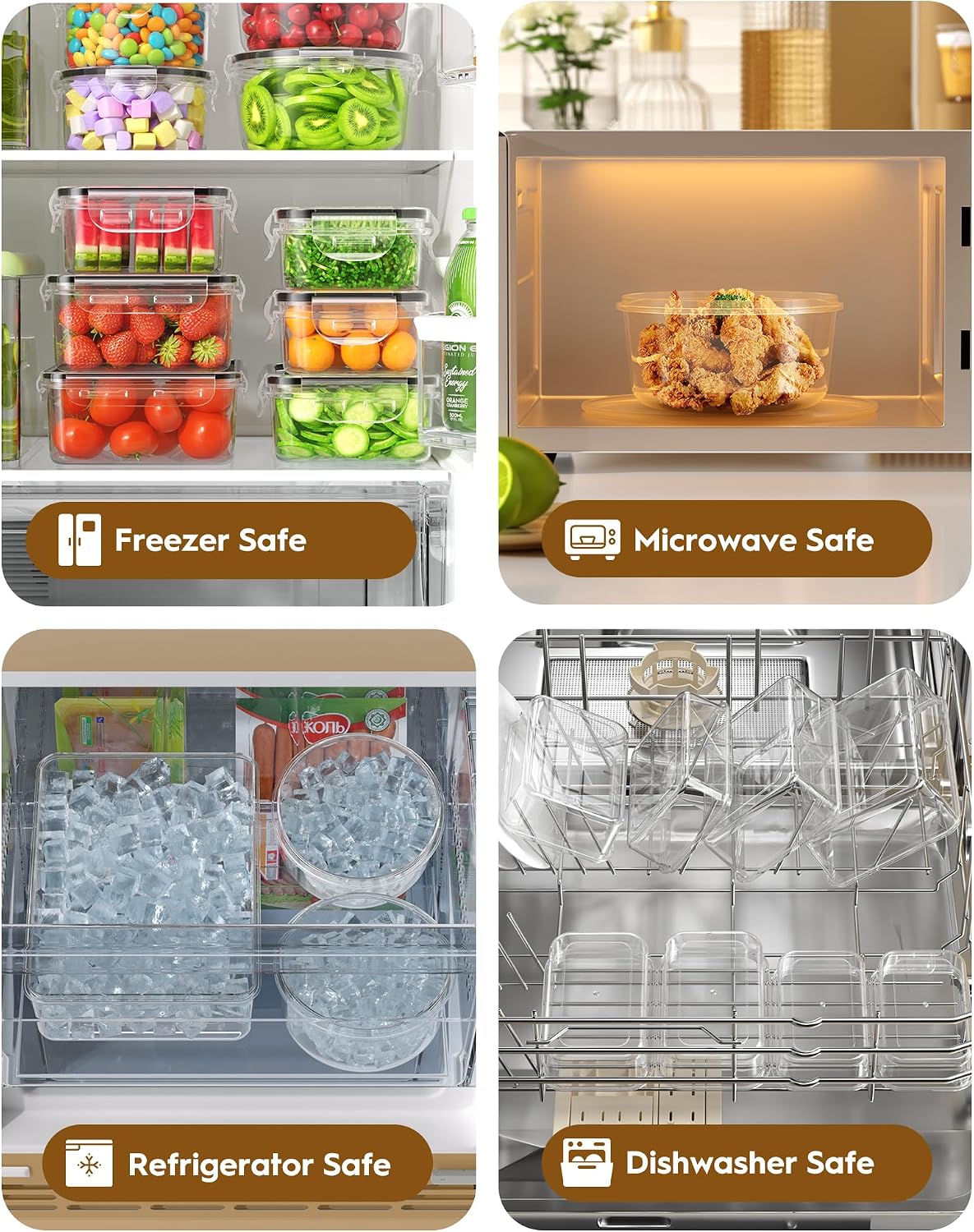 40 PCS Food Storage Containers with Lids, Microwave/Dishwasher Safe | Airtight, BPA-free, Stackable, Meal Prep, Leakproof, Assorted Sizes, Labels & Pen, Reusable Plastic