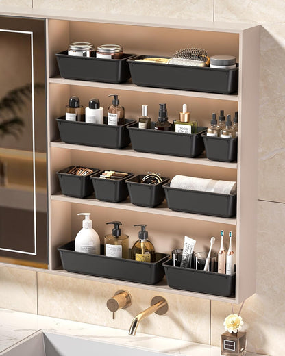KEMETHY 25 PCS Plastic Drawer Organizers Set, 4 Sizes Vanity Organizer