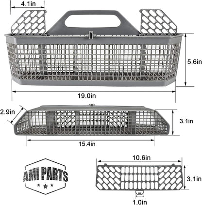 WD28X10128 Dishwasher Silverware Basket Gray (19.7"x3.8"x8.4")