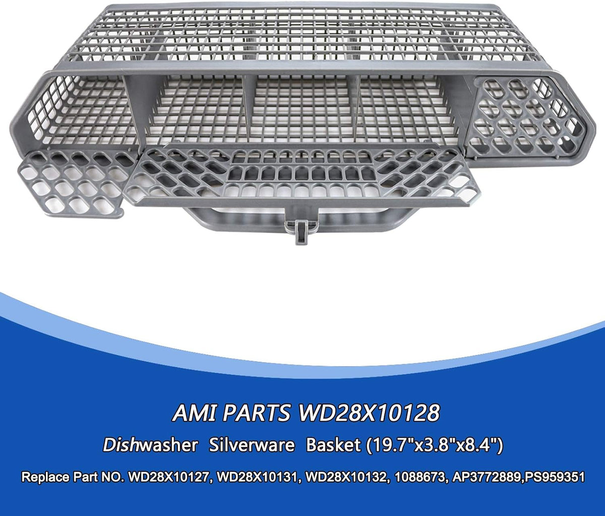 WD28X10128 Dishwasher Silverware Basket Gray (19.7"x3.8"x8.4")