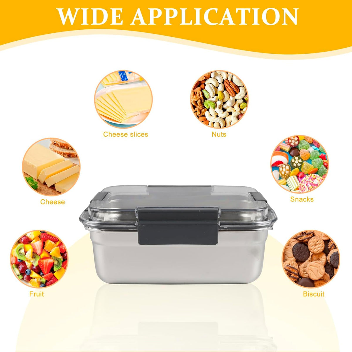 Cheese Container for Refrigerator,Cheese Stainless Steel Container with Lids,Deli Meat Saver, Non Toxic Airtight Storage Container for Stackable Sliced Grated,Shredded,Cheddar Cheeses Holder