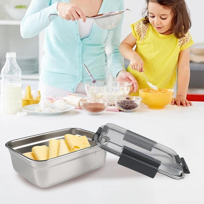 Cheese Container for Refrigerator,Cheese Stainless Steel Container with Lids,Deli Meat Saver, Non Toxic Airtight Storage Container for Stackable Sliced Grated,Shredded,Cheddar Cheeses Holder