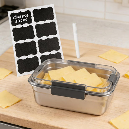 Cheese Container for Refrigerator,Cheese Stainless Steel Container with Lids,Deli Meat Saver, Non Toxic Airtight Storage Container for Stackable Sliced Grated,Shredded,Cheddar Cheeses Holder