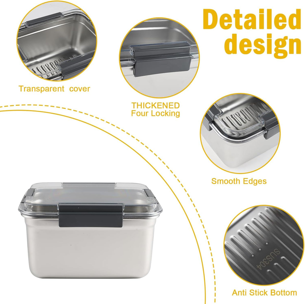 Cheese Container for Refrigerator,Cheese Stainless Steel Container with Lids,Deli Meat Saver, Non Toxic Airtight Storage Container for Stackable Sliced Grated,Shredded,Cheddar Cheeses Holder