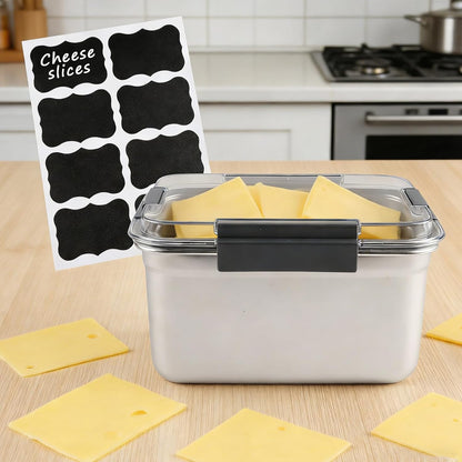 Cheese Container for Refrigerator,Cheese Stainless Steel Container with Lids,Deli Meat Saver, Non Toxic Airtight Storage Container for Stackable Sliced Grated,Shredded,Cheddar Cheeses Holder