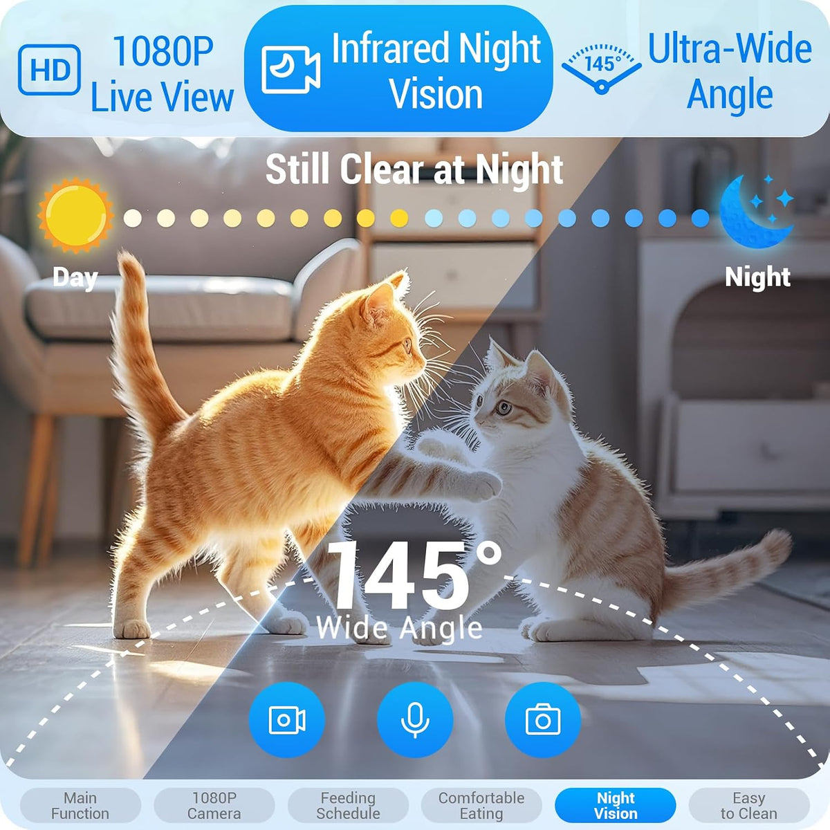 Automatic Cat Feeder 2 Cats with Slow Feed: Dual Automatic Dog Feeder with 5G WiFi, Cat Food Dispenser with APP Control for Multiple Pets, Detachable for Easy Clean, Double Pet Bowl - 29 Cup