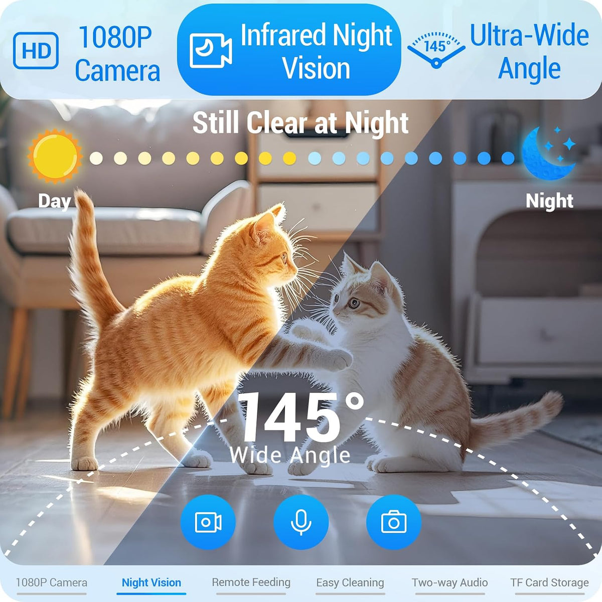 Automatic Cat Feeder 2 Cats with Slow Feed: Dual Automatic Dog Feeder with 5G WiFi, Cat Food Dispenser with APP Control for Multiple Pets, Detachable for Easy Clean, Double Pet Bowl - 29 Cup