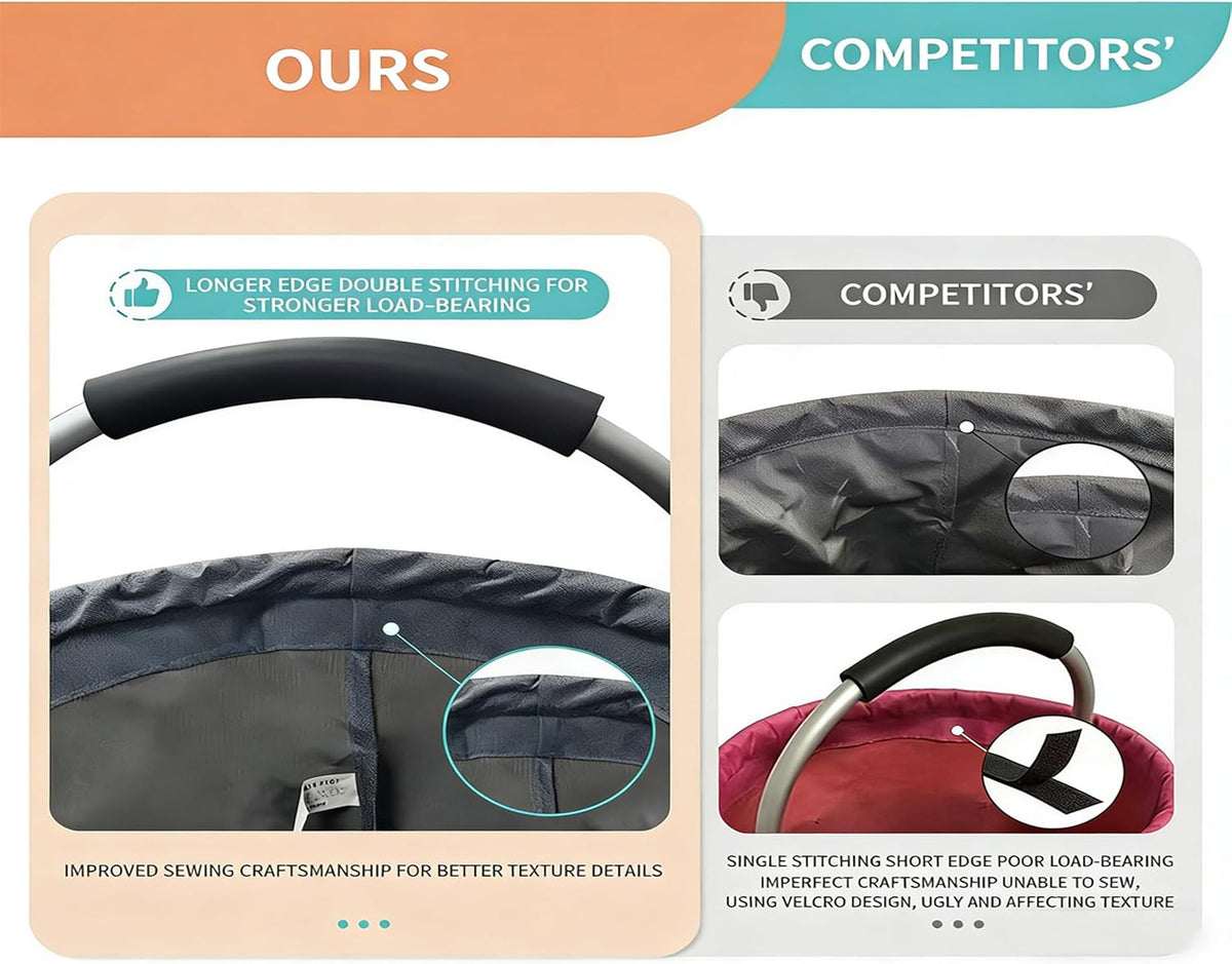 Cleaning Caddy with Handle, Foldable 17L Cleaning Supplies Basket with 6 Pockets, Heavy Duty 600D Oxford Fabric Organizer Tote for Cleaning Tools, Car Wash, Garden & Camping(Dark Navy Blue)