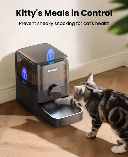 Automatic Cat Feeder for Large Kibble and Snacks, 12 Cups/3L Timed Pet Feeder for Cats Indoor, Programmable Dry Food Dispenser (Black)