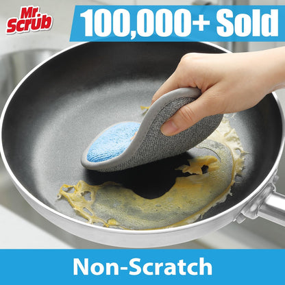 Sponges Kitchen Dish Sponge for Washing Dishes Cleaning Kitchen, All-Purpose, Non Scratch, Rough Scrubbers Side for Non-Stick Cookware, Soft Microfiber Scrub Side for Dishes, Mr. Scrub