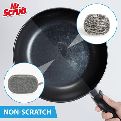 Sponges Kitchen Dish Sponge for Washing Dishes Cleaning Kitchen, All-Purpose, Non Scratch, Rough Scrubbers Side for Non-Stick Cookware, Soft Microfiber Scrub Side for Dishes, Mr. Scrub