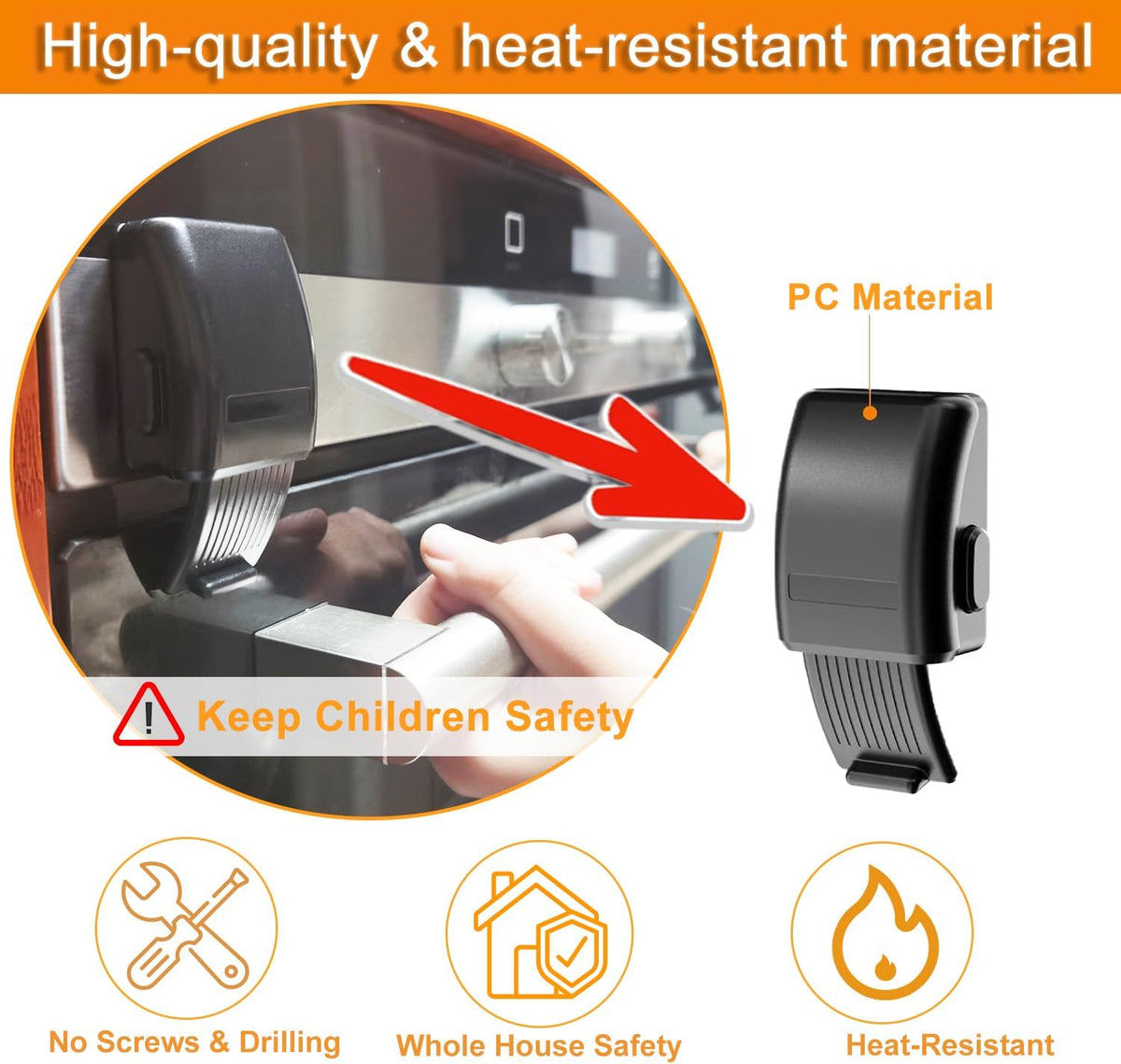 2 PCS Oven Lock Child Safety, Air Fryers Oven Front Door Lock Child Safety for Toddlers, Easy to Install Oven Safety Locks & Dishwasher Door Lock for Baby Safety