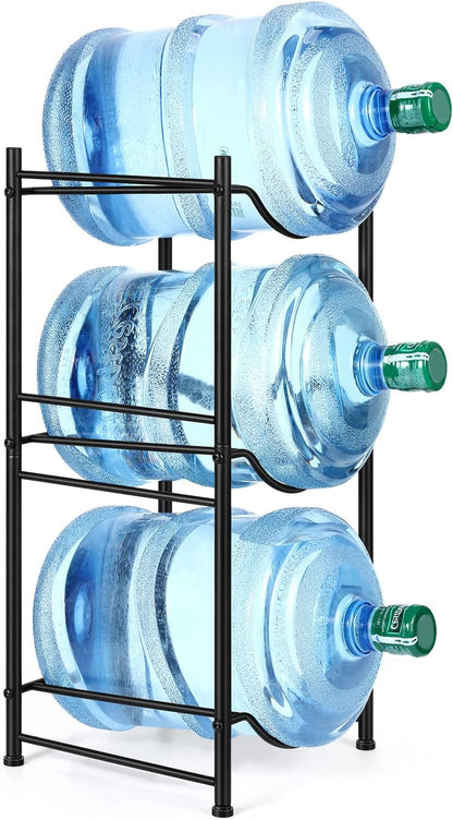 5 Gallon Water Jug Holder, 5 Tier Water Cooler Jug Rack, Black