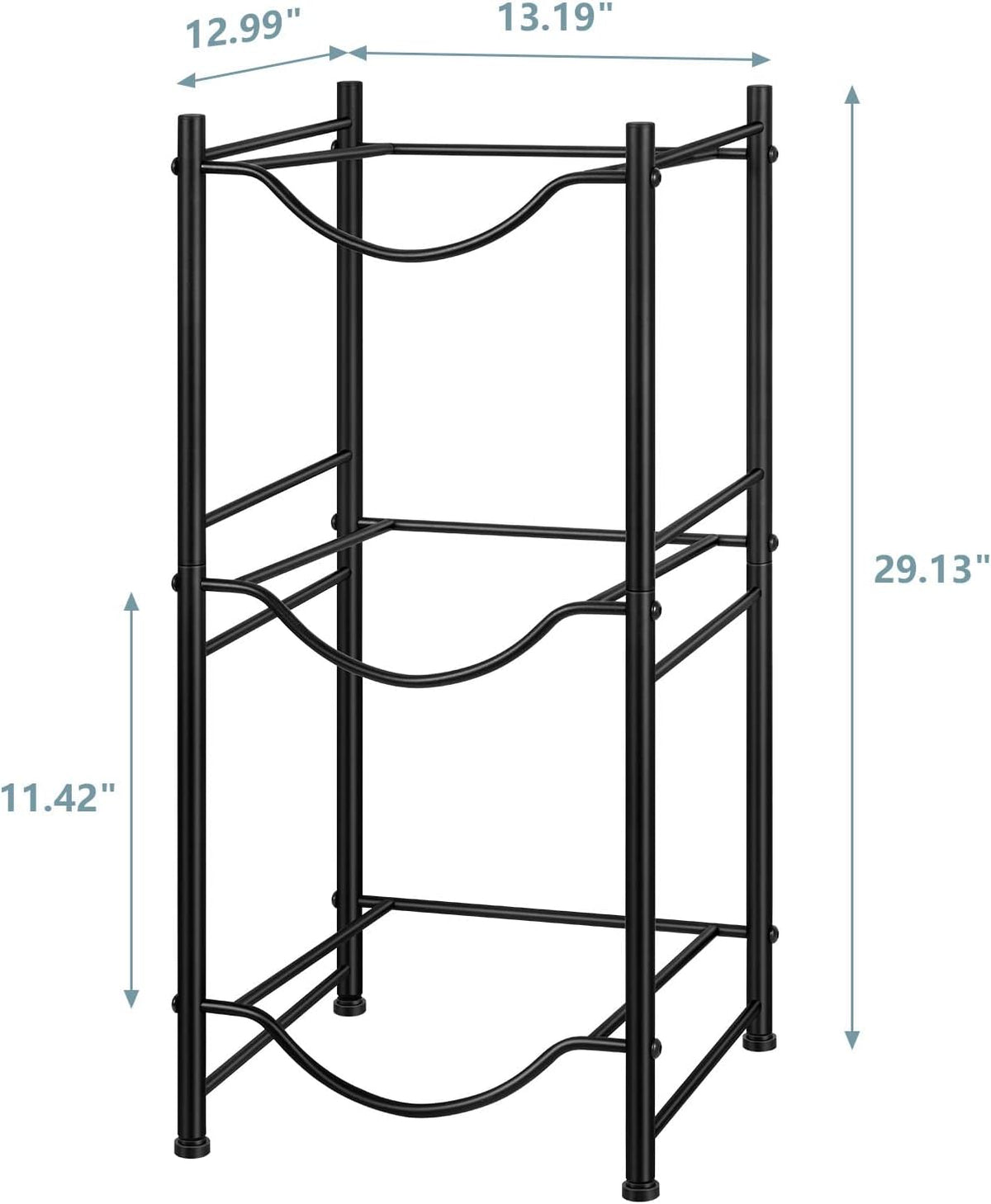 5 Gallon Water Jug Holder, 5 Tier Water Cooler Jug Rack, Black