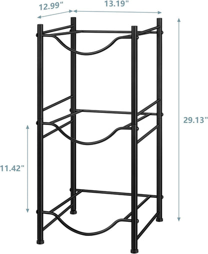 5 Gallon Water Jug Holder, 5 Tier Water Cooler Jug Rack, Black