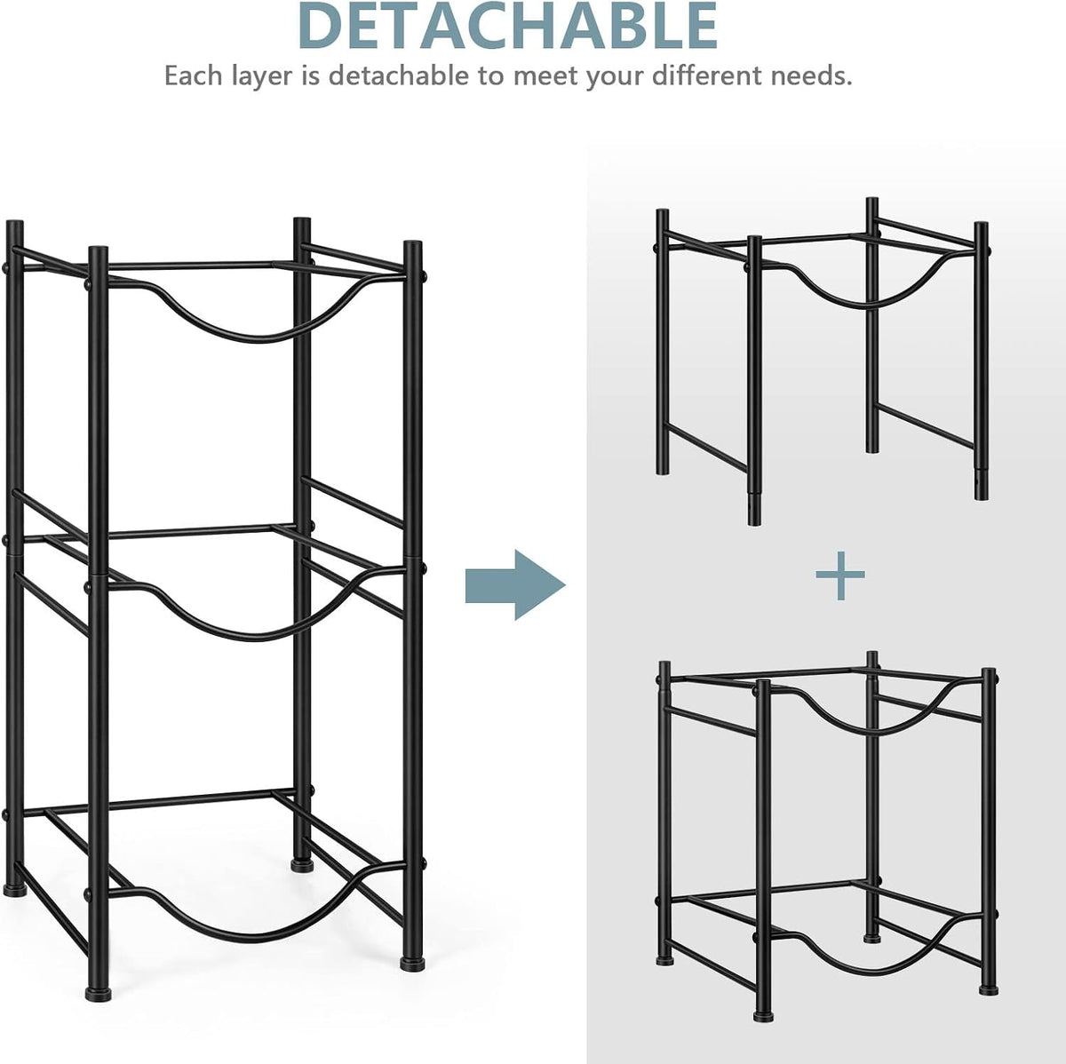 5 Gallon Water Jug Holder, 5 Tier Water Cooler Jug Rack, Black