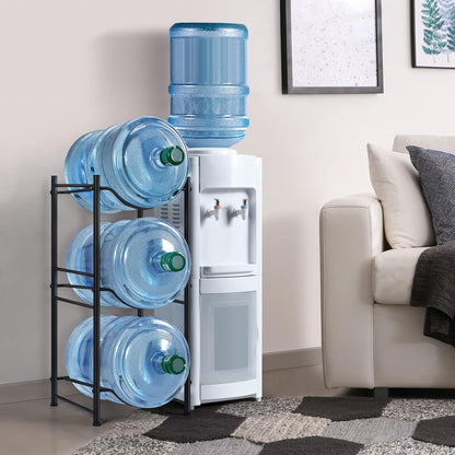5 Gallon Water Jug Holder, 5 Tier Water Cooler Jug Rack, Black