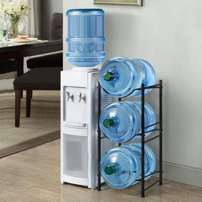 5 Gallon Water Jug Holder, 5 Tier Water Cooler Jug Rack, Black