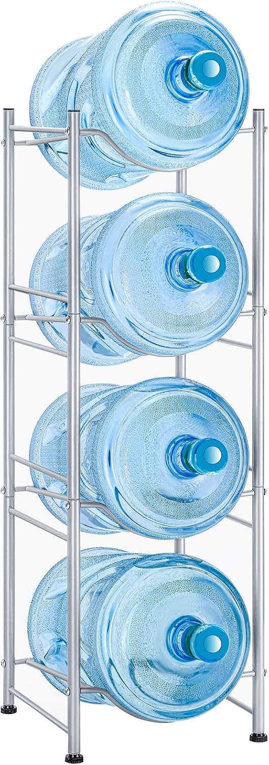 5 Gallon Water Jug Holder, 5 Tier Water Cooler Jug Rack, Black