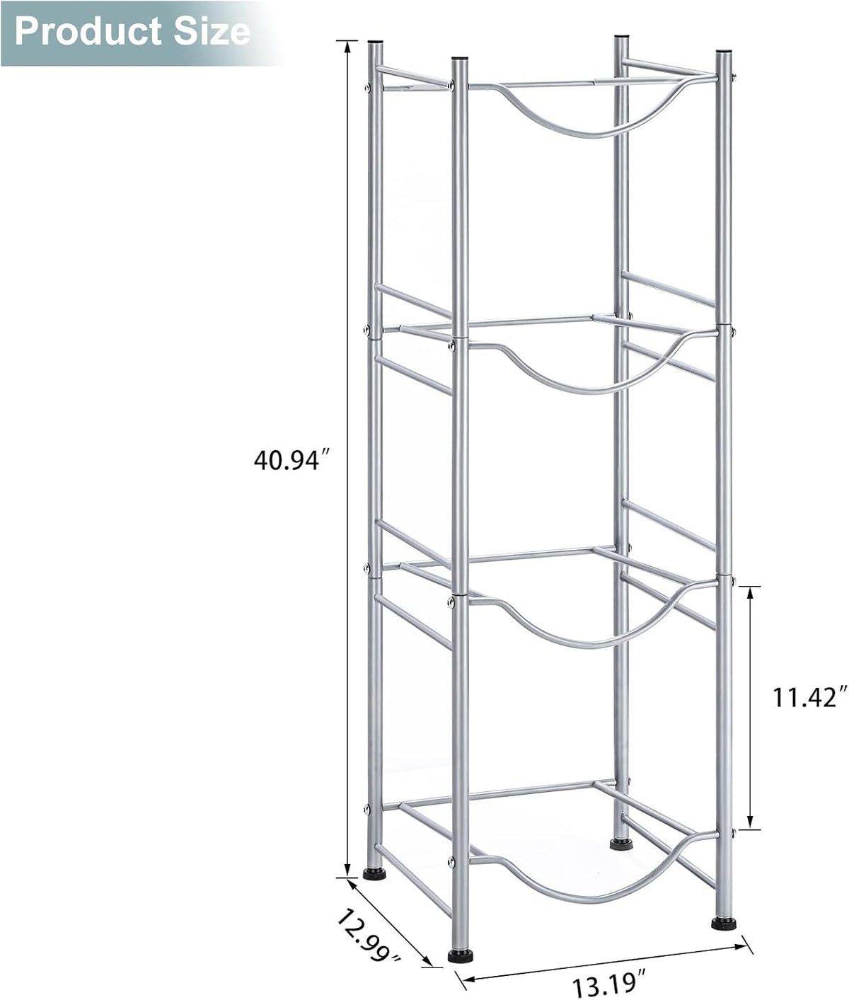 5 Gallon Water Jug Holder, 5 Tier Water Cooler Jug Rack, Black