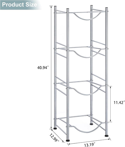 5 Gallon Water Jug Holder, 5 Tier Water Cooler Jug Rack, Black